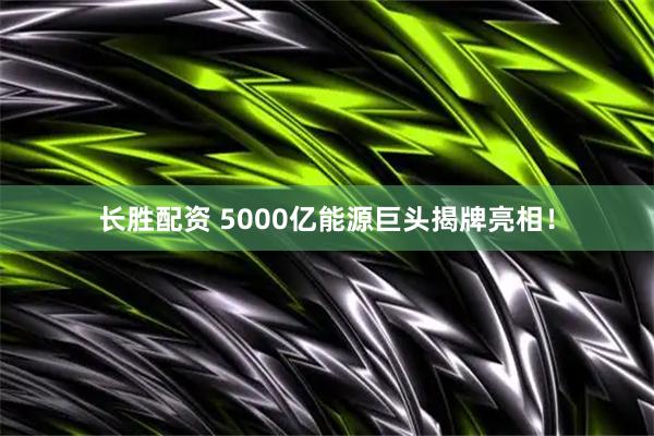 长胜配资 5000亿能源巨头揭牌亮相！
